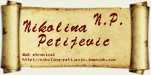 Nikolina Petijević vizit kartica